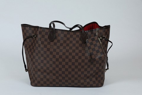 LOUIS VUITTON NEVERFULL GM - DAMIER EBENE HANDBAG 